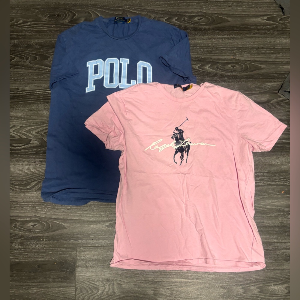 Polo by Ralph Lauren Blue and Pink Short Sleeve Tees